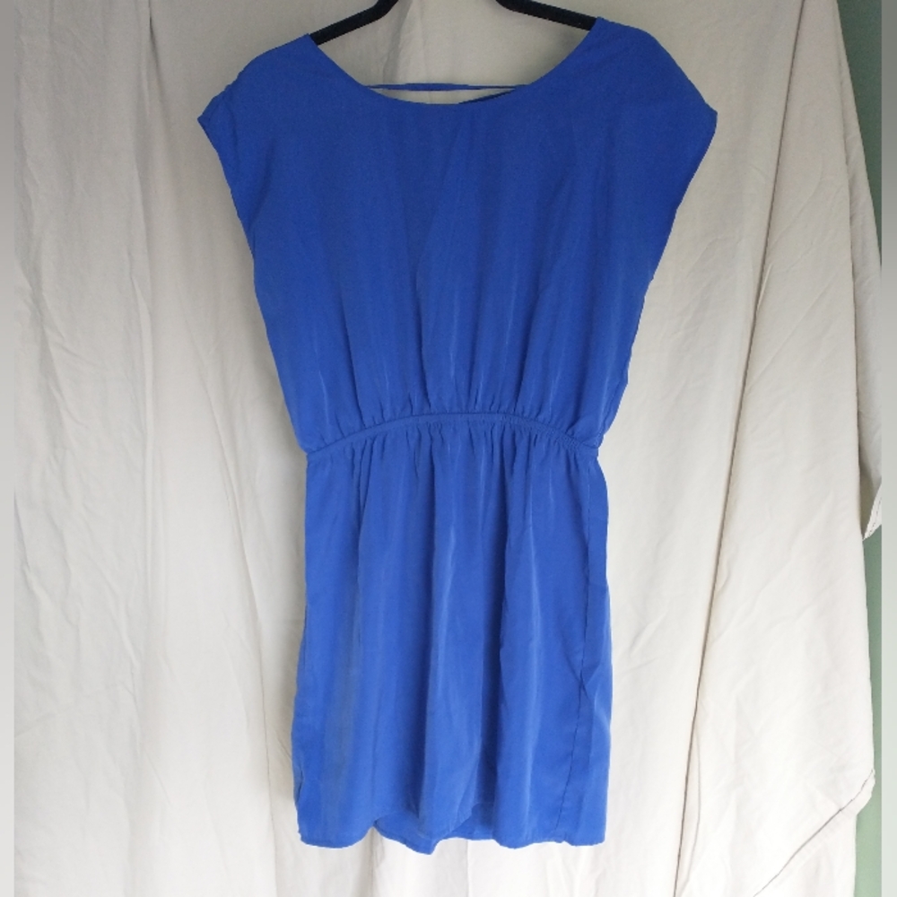 Women's Royal blue polyester dress - Picture 6 of 10